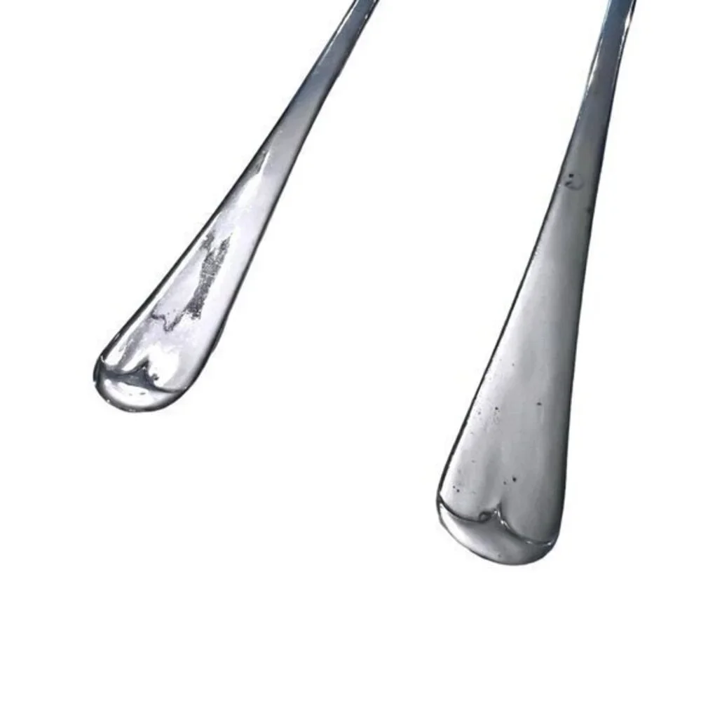 Vintage Sheffield England Embossed Silver Plate Salad Serving Fork & Spoon 9.5